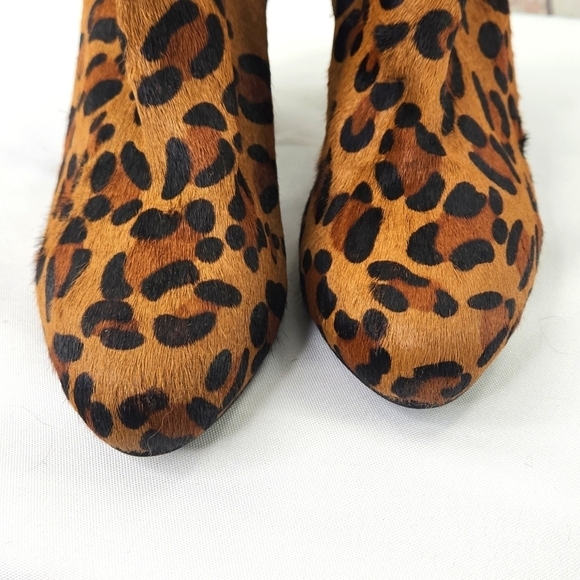 TOPSHOP Miles' Genuine Calf Hair Leopard Print Booties - Picture 5 of 9